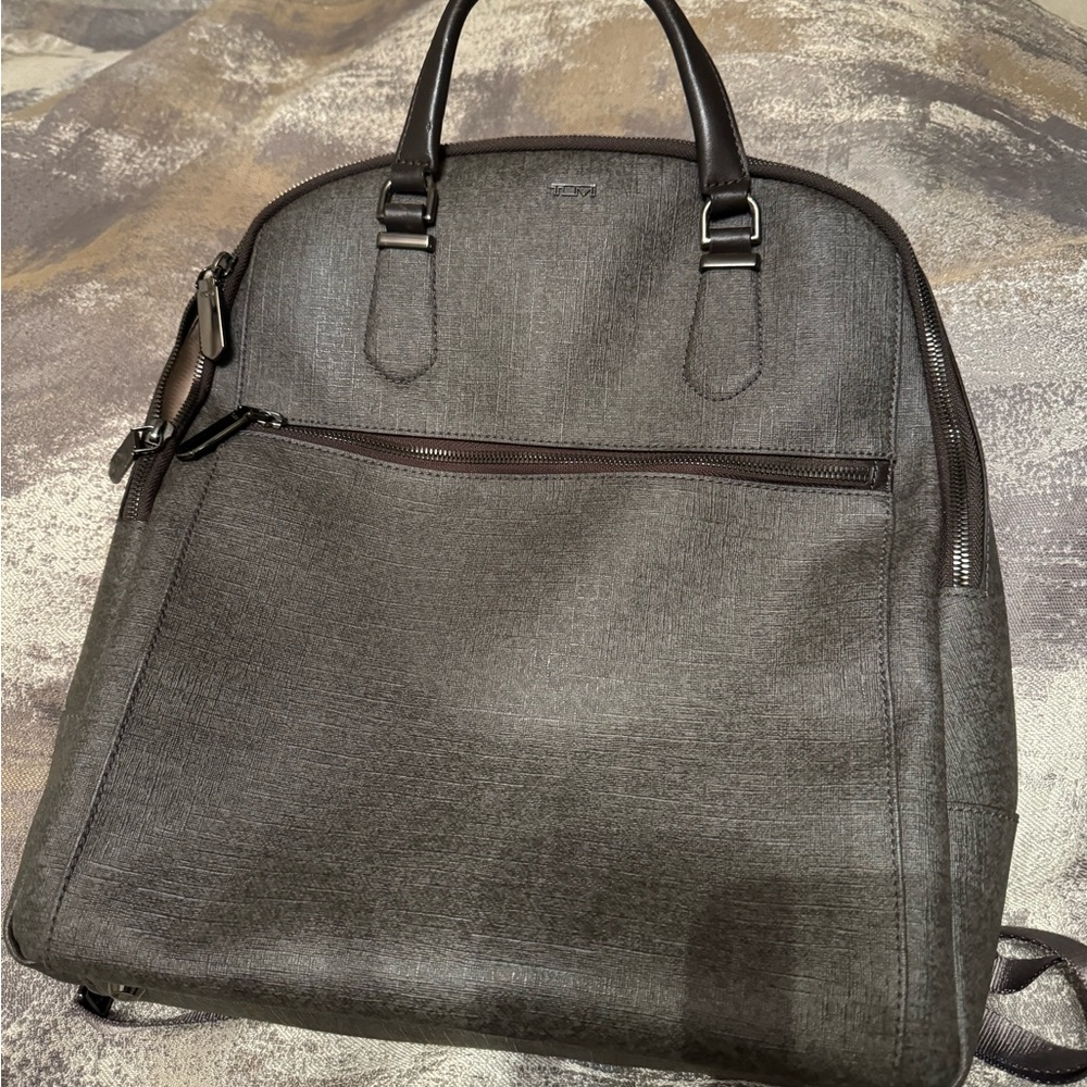 Unisex Tumi leather backpack